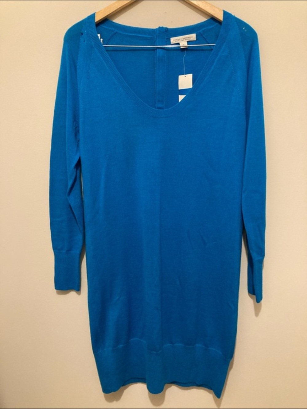 Banana Republic Bright Turquoise extra fine Merino wool Sweater dress